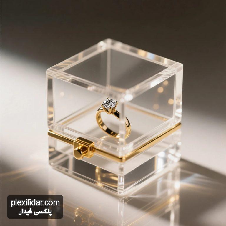 باکس انگشتر پلکسی گلاس؛ نمایش شفاف جواهرات با طراحی خاص و حرفه‌ای