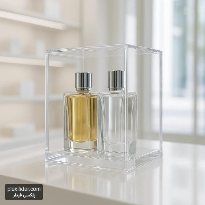 جعبه عطر و ادکلن پلکسی شفاف | محافظت، زیبایی و درخشش ویترین شما